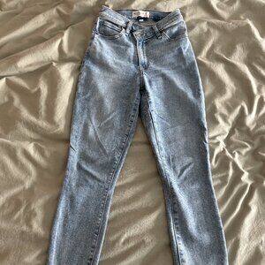 Abercrombie & Fitch Curve Love High Rise Skinny Jean with Asymmetrical Waist